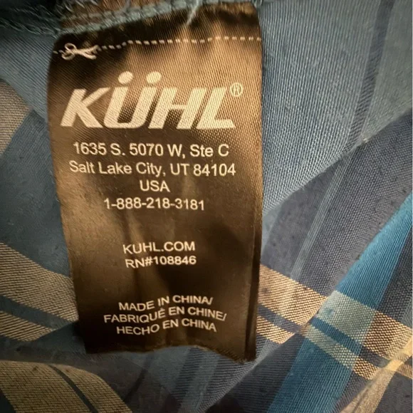Kuhl Styk Short Sleeve Plaid Performance Shirt Tapered Fit Mens Medium - Picture 10 of 12
